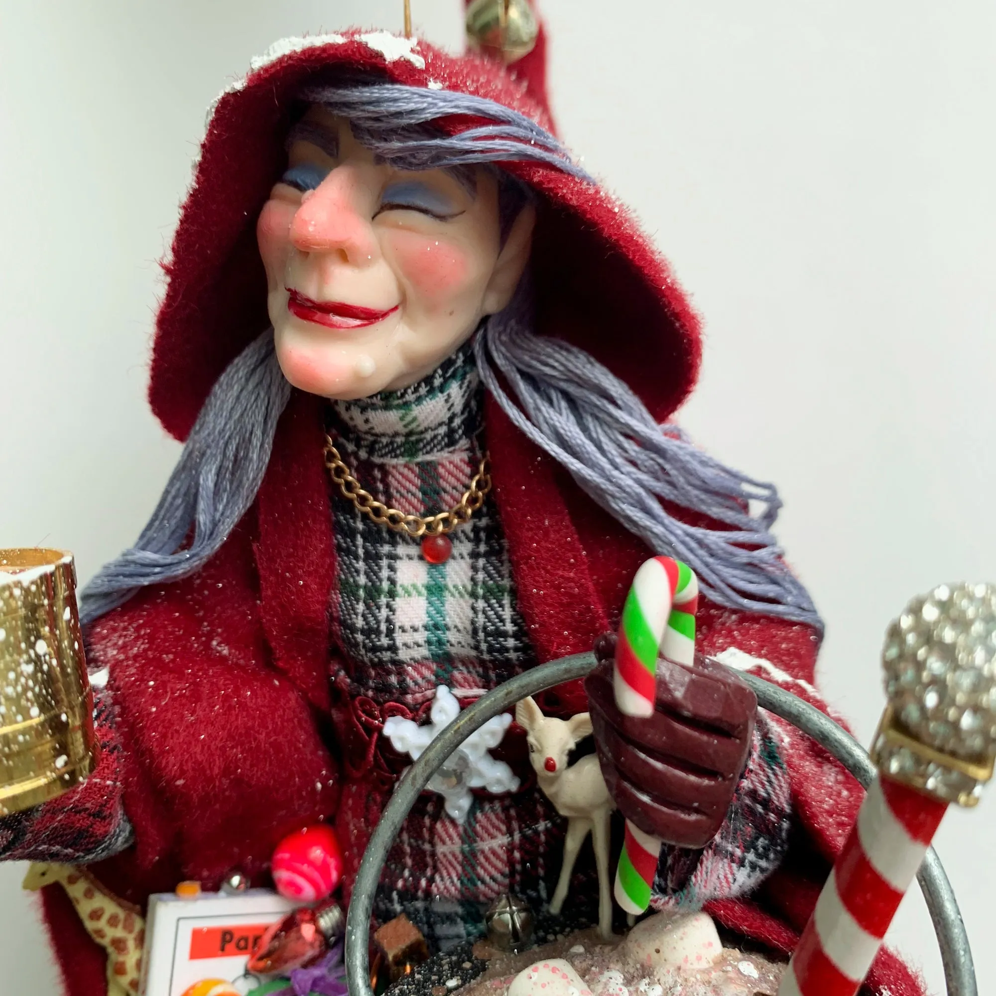La Befana - Italian Santa - Good Christmas Witch delivers gifts to children - Christmas Kitchen Witch - Handmade limited edition Ken Fedoruk