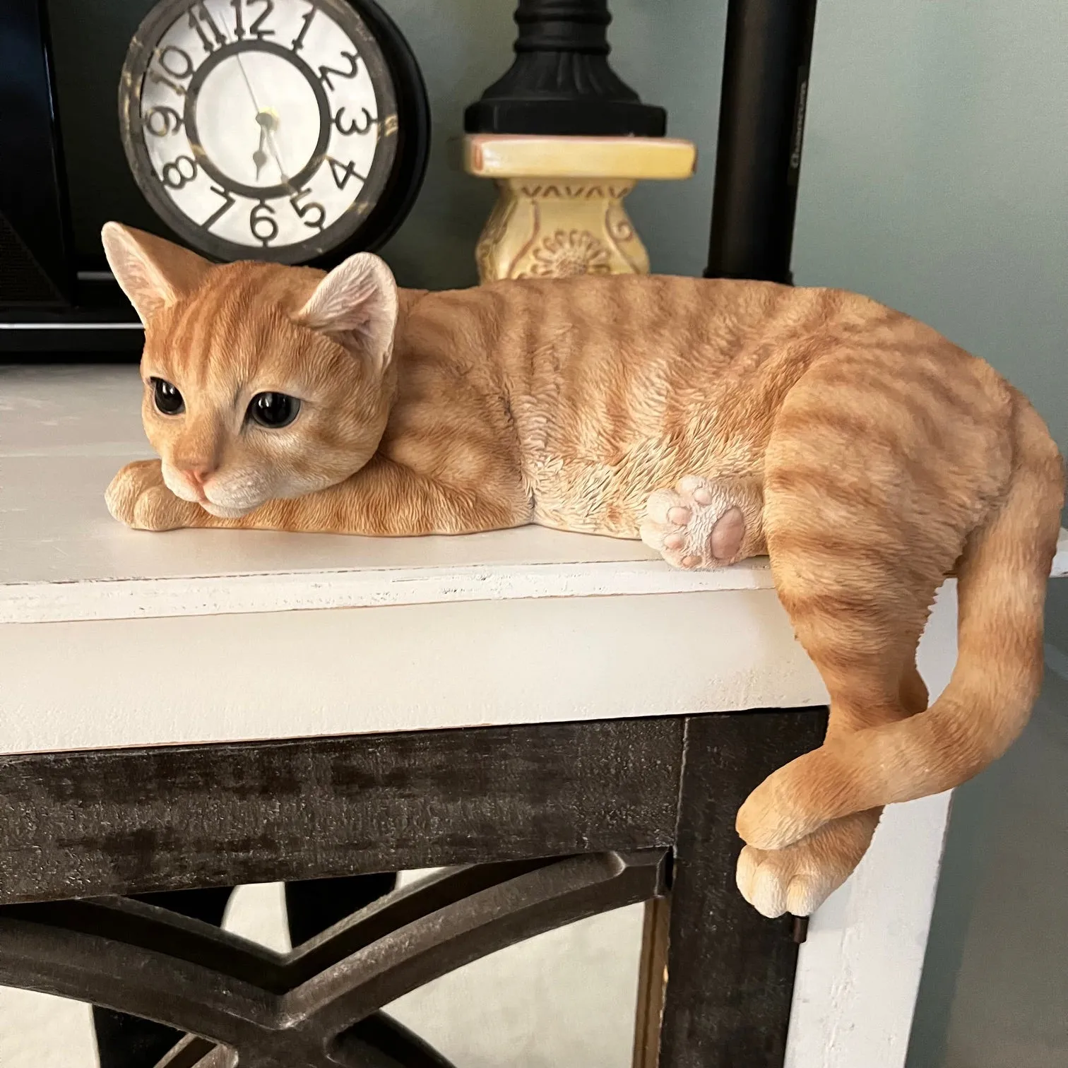 Large Laying Orange Tabby Cat - Shelf Sitter