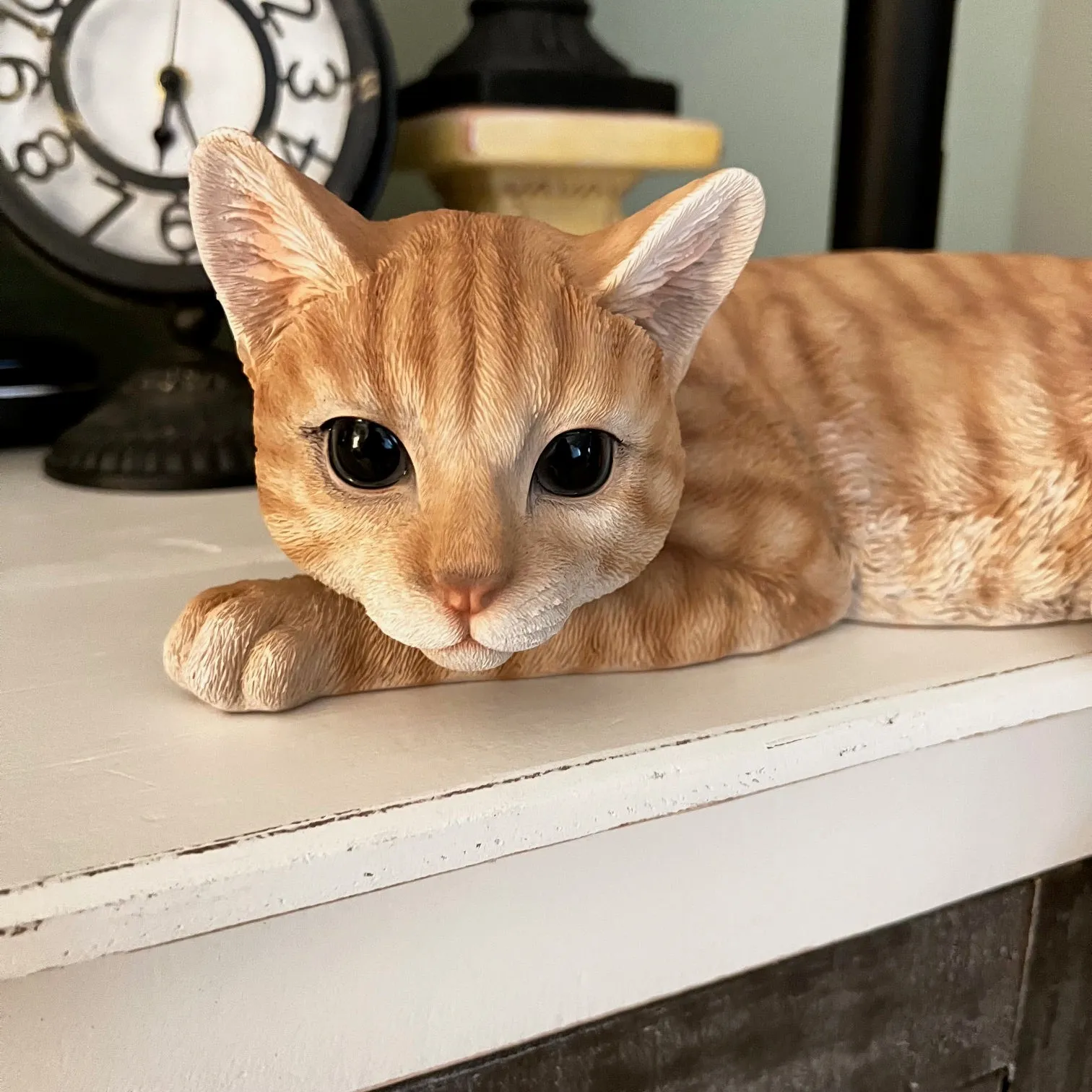 Large Laying Orange Tabby Cat - Shelf Sitter