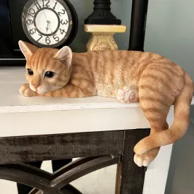 Large Laying Orange Tabby Cat - Shelf Sitter