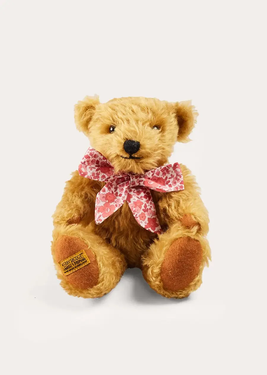 Limited Edition Merrythought & Pepa Teddy Bear With Emilia Floral Bow in Pink (S-L)