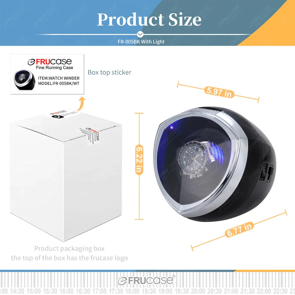 Luxury Automatic Single Watch Winder Fine Running Case With LED Lights and AC Power Adapter