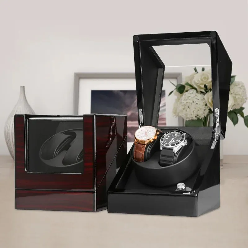 Luxury Automatic Wood Polish Design Watch Winder Fine Stand Case With USB Power Adapter