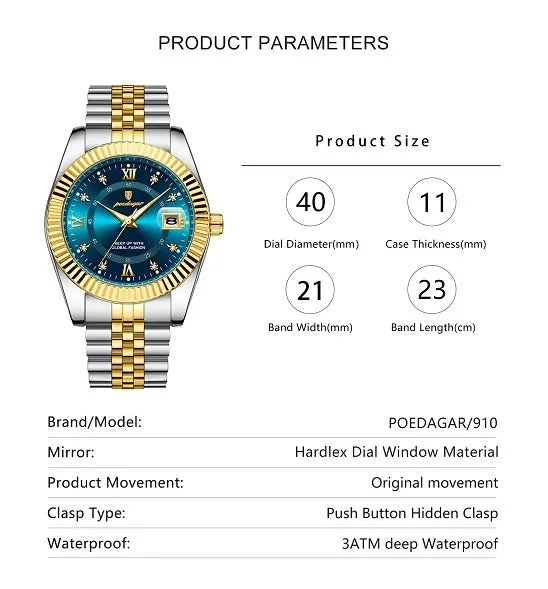 Luxury  Chronograph Quartz Sport Wrist Watch For Man Luminous Waterproof Swiss Craftsmanship