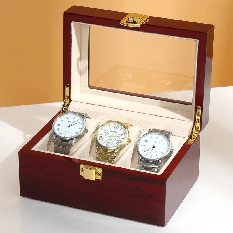 Luxury High Quality Piano Painted Wood Watch Case Box Organizer