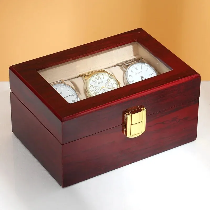 Luxury High Quality Piano Painted Wood Watch Case Box Organizer