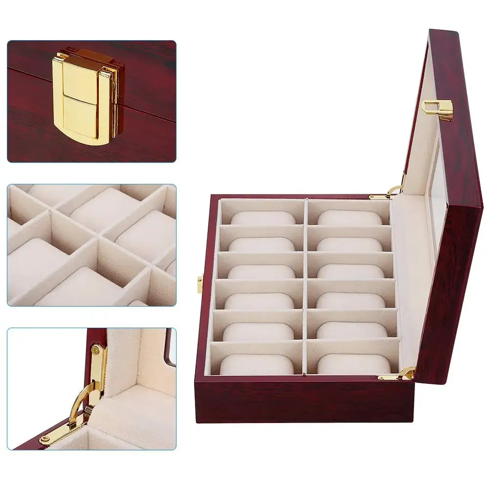 Luxury Wood Watch Storage Orgonizers Boxes for 2/3/5/6/10/12 Slots