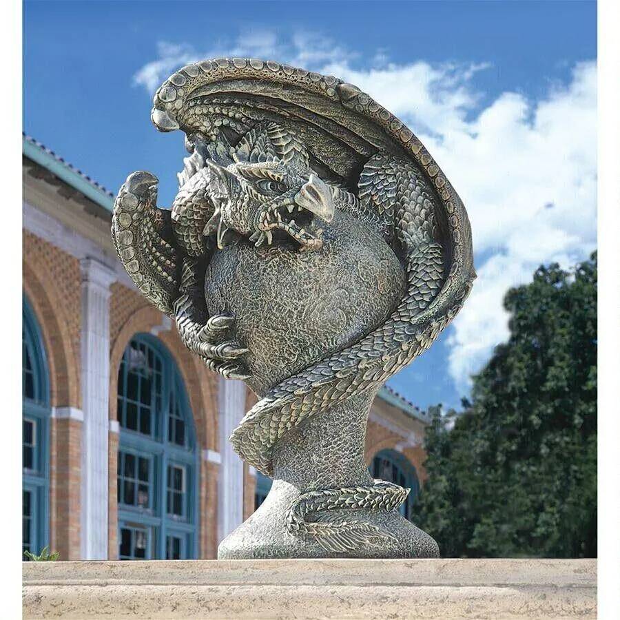 Medieval Dragon Avenger Garden Statue By artist Liam Manches