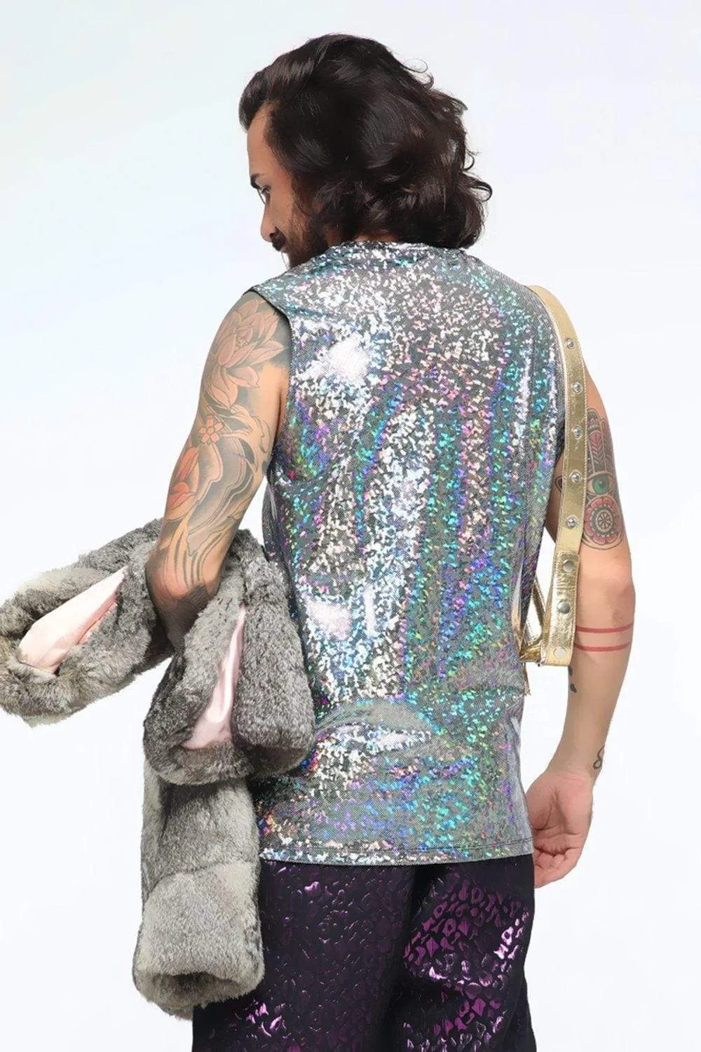 Mens Holographic Sleeveless Tee | 13 Colors