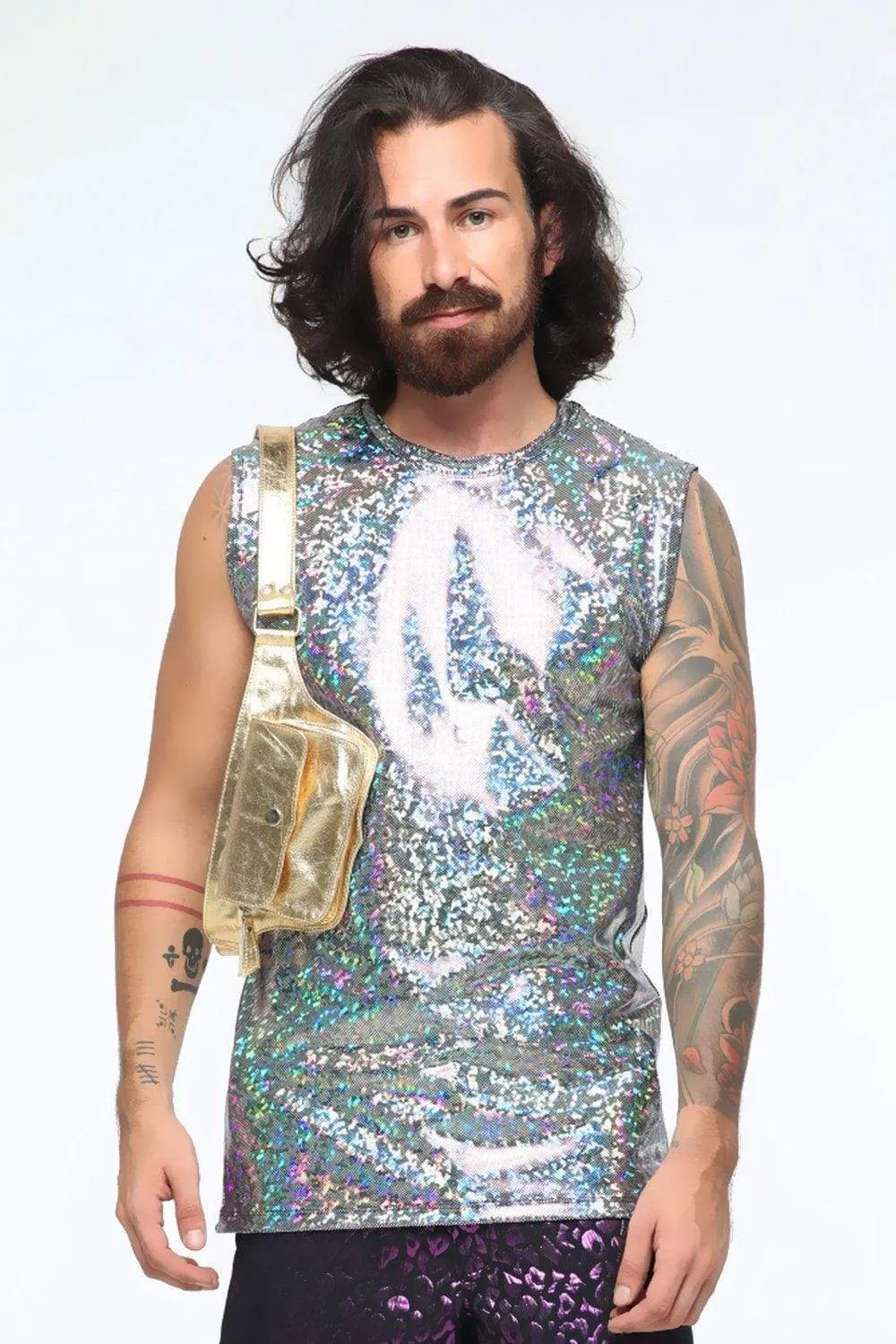 Mens Holographic Sleeveless Tee | 13 Colors