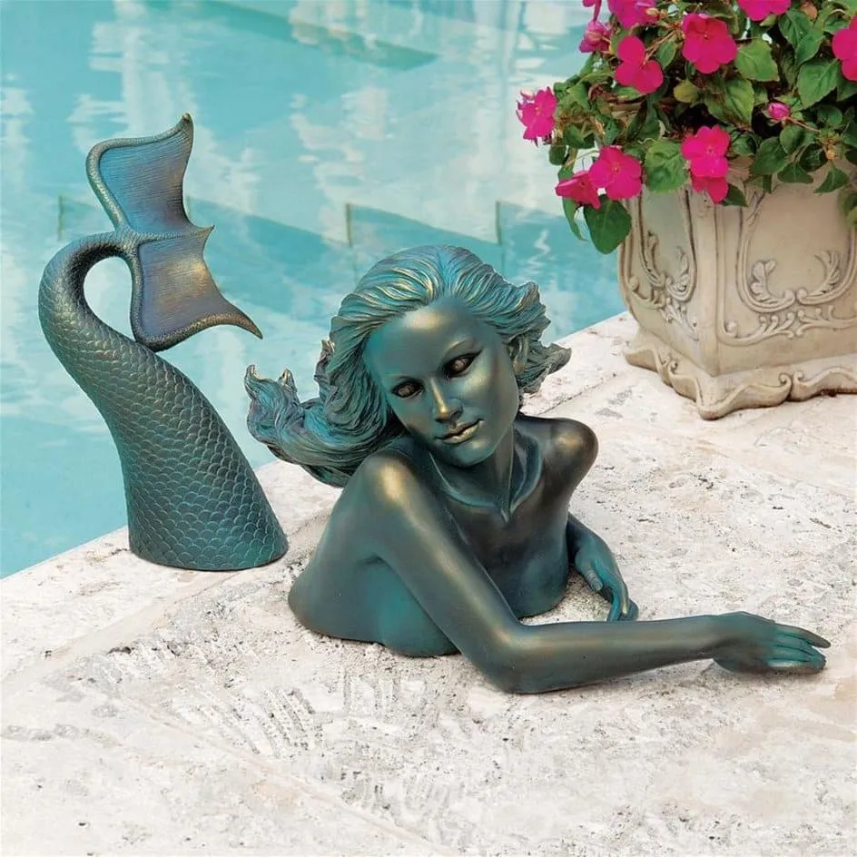 Mermaid Poolside Garden Sculpture By Artist Candice Pennington