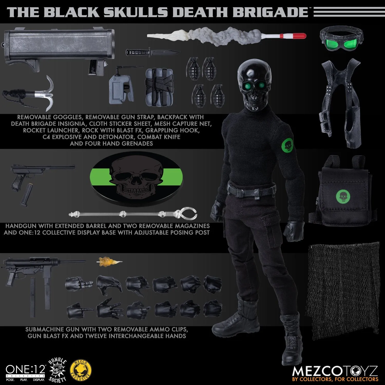 MEZCO One:12 Collective Rumble Society Black Skulls Death Brigade (MEZCO Exclusive)