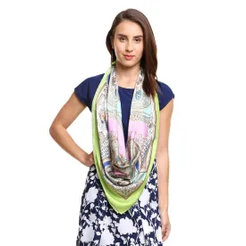 Modarta By Kamakshi Green Castle Printed Square Scarf
