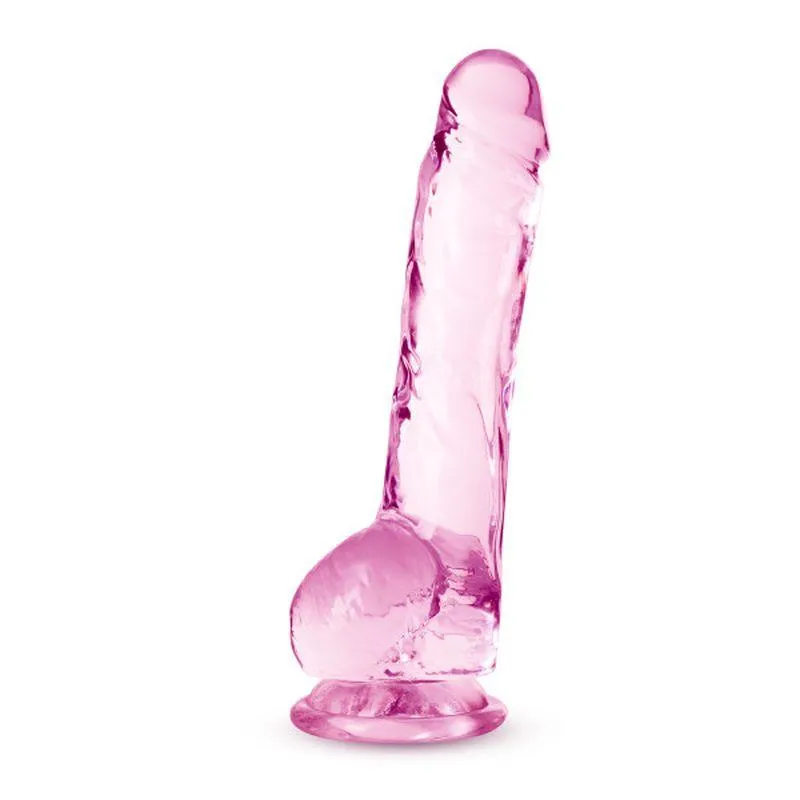 Naturally Yours 8" Crystaline Dildo Rose