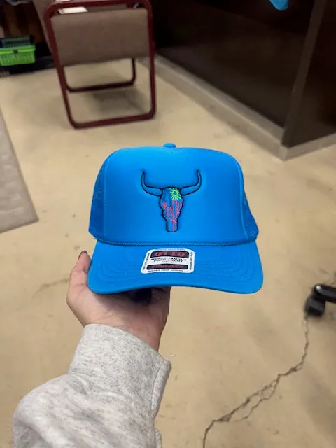 Neon Skull Trucker Caps
