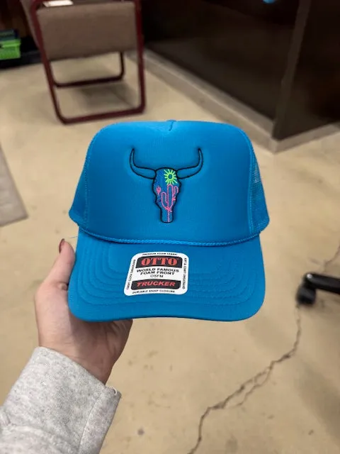 Neon Skull Trucker Caps