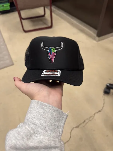 Neon Skull Trucker Caps