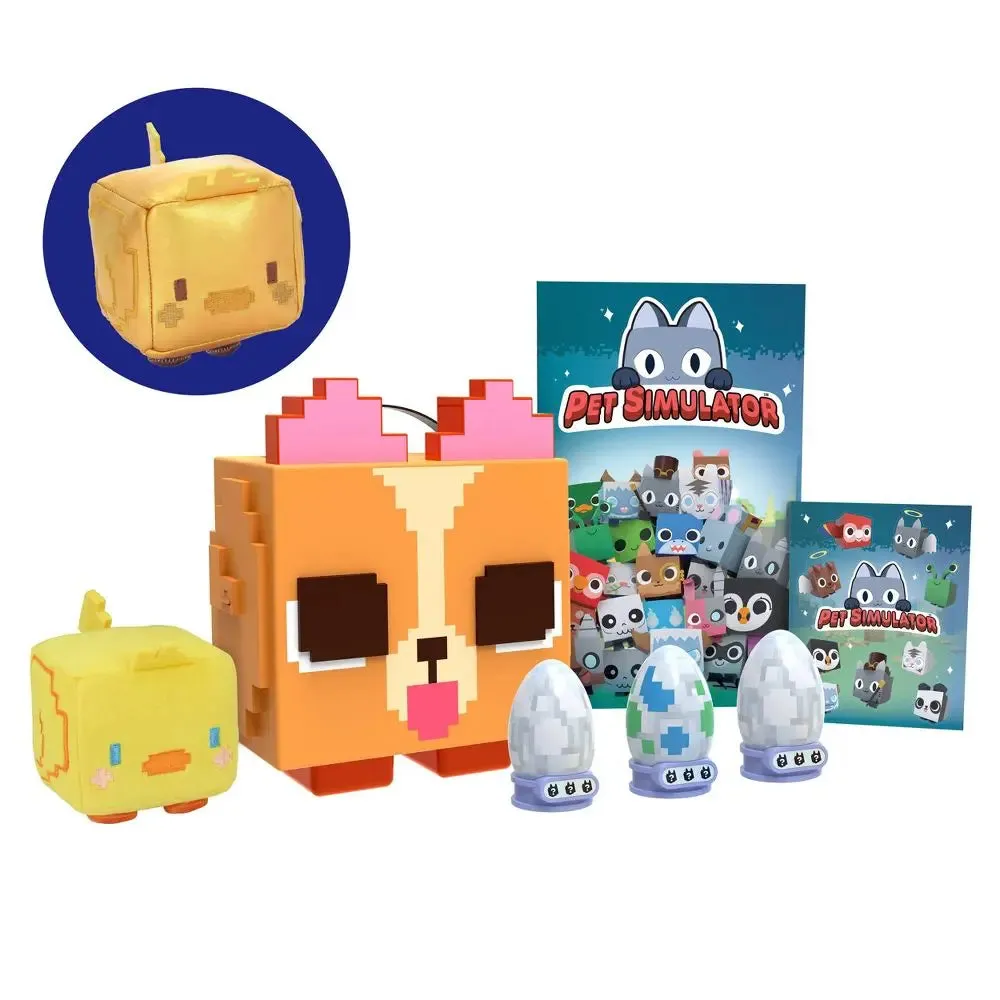 New - Pet Simulator X Pixel Corgi Bundle Action Figure Playset 8 Pieces 2 DLC Codes