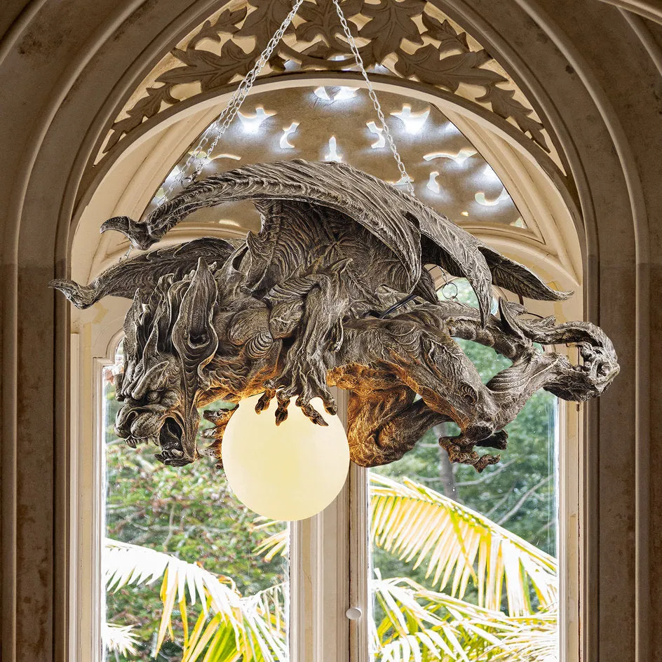 Nightfall Sculptural Gargoyle Chandelier Lamp By Artist Gary Chang