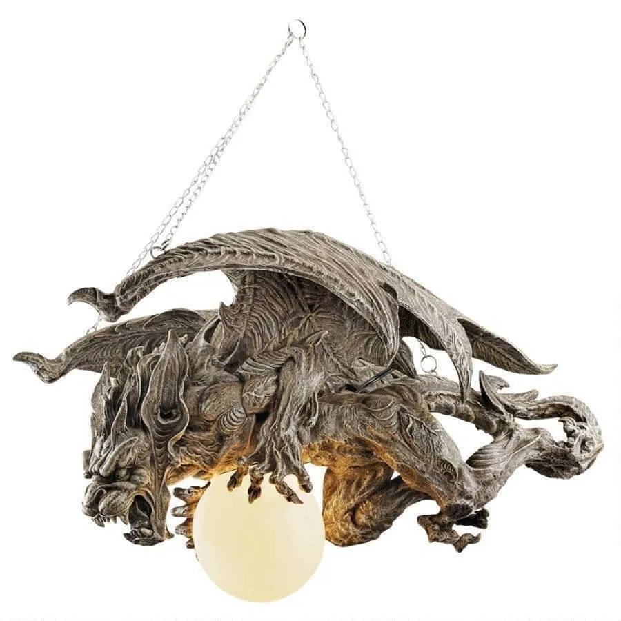 Nightfall Sculptural Gargoyle Chandelier Lamp By Artist Gary Chang