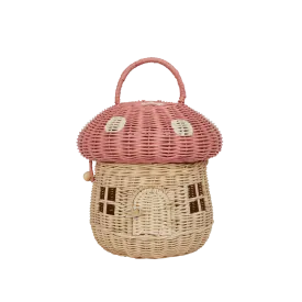 Olli Ella Rattan Mushroom Basket - Musk
