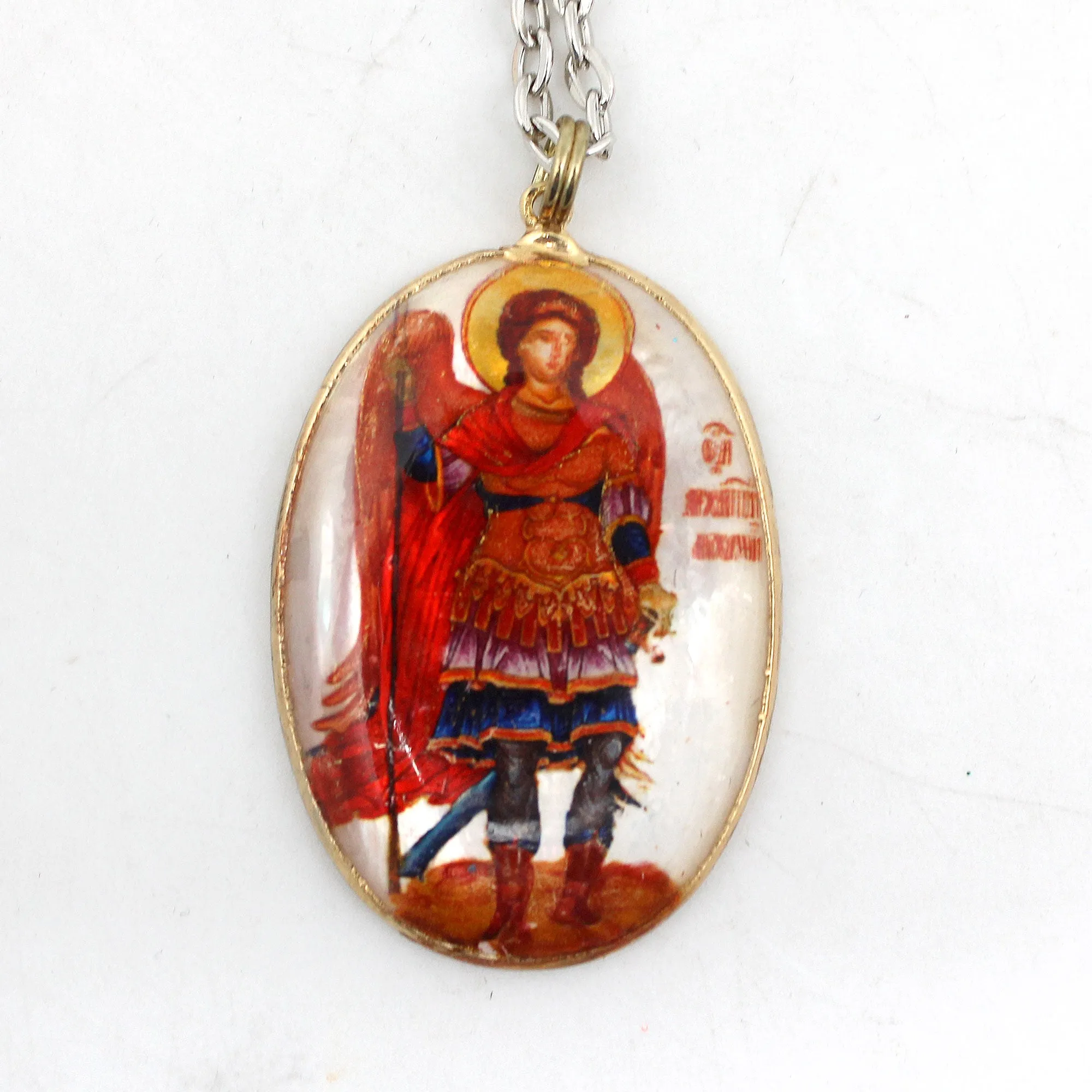 One-of-a-Kind Mother of Pearl Lacquered Miniature Jewelry Pendant 1 x 1.75" by G.DeBrekht Unique Handmade Gift Collectible and Home Decoration