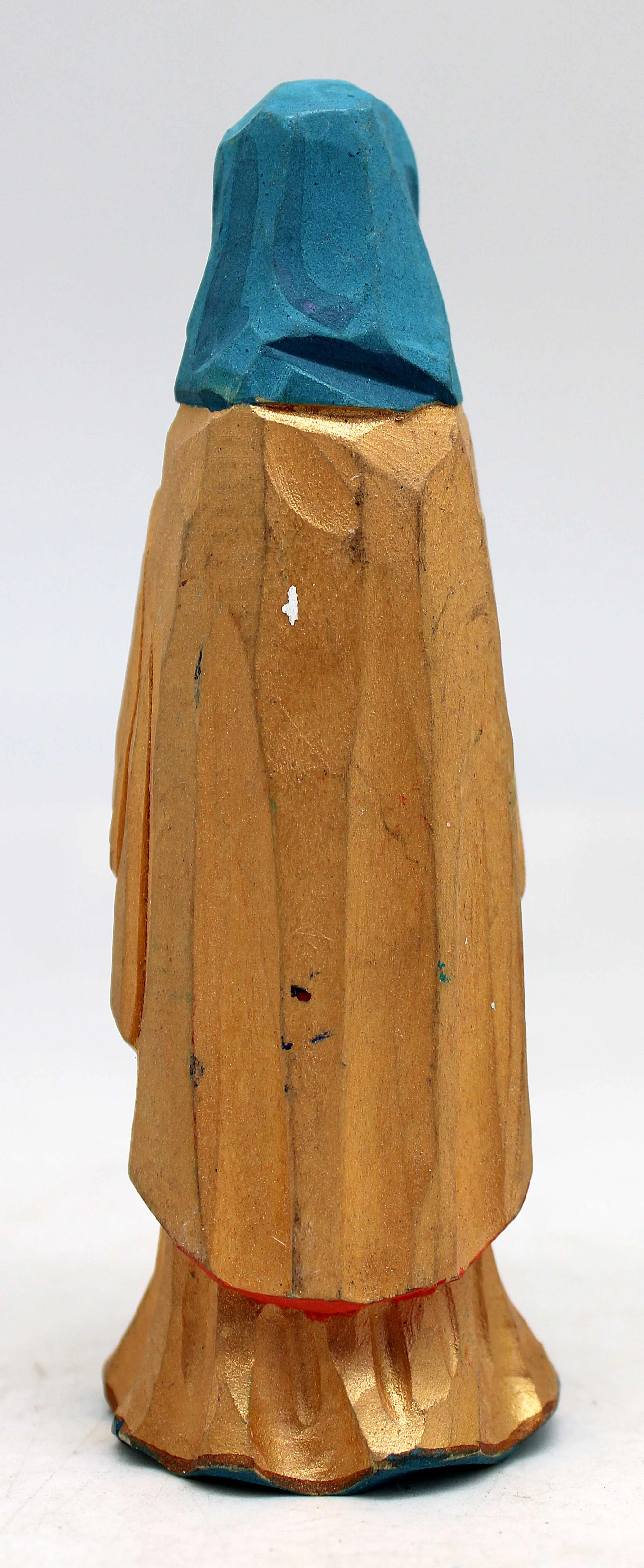 One-of-a-Kind of Women WOODCARVED Handpainted Figurine 1.75 X 1.75 X 5 " by G.DeBrekht Reserve