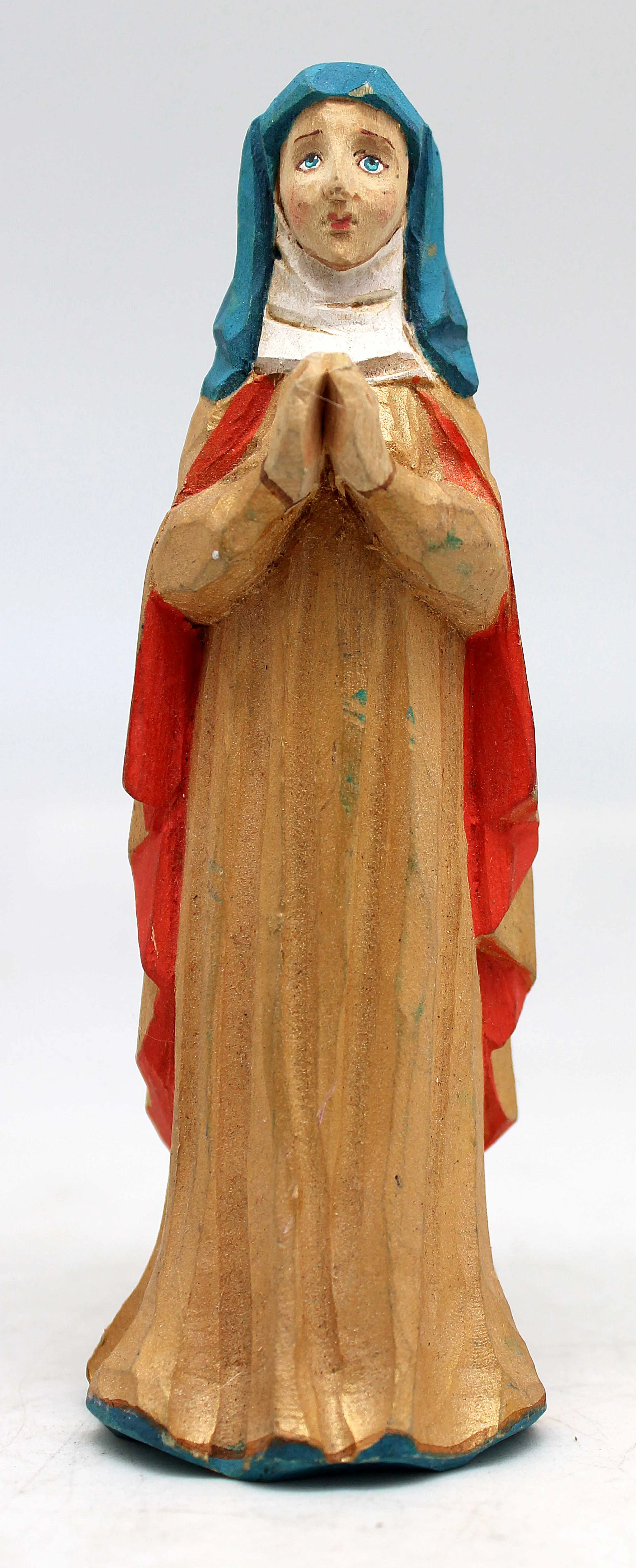 One-of-a-Kind of Women WOODCARVED Handpainted Figurine 1.75 X 1.75 X 5 " by G.DeBrekht Reserve