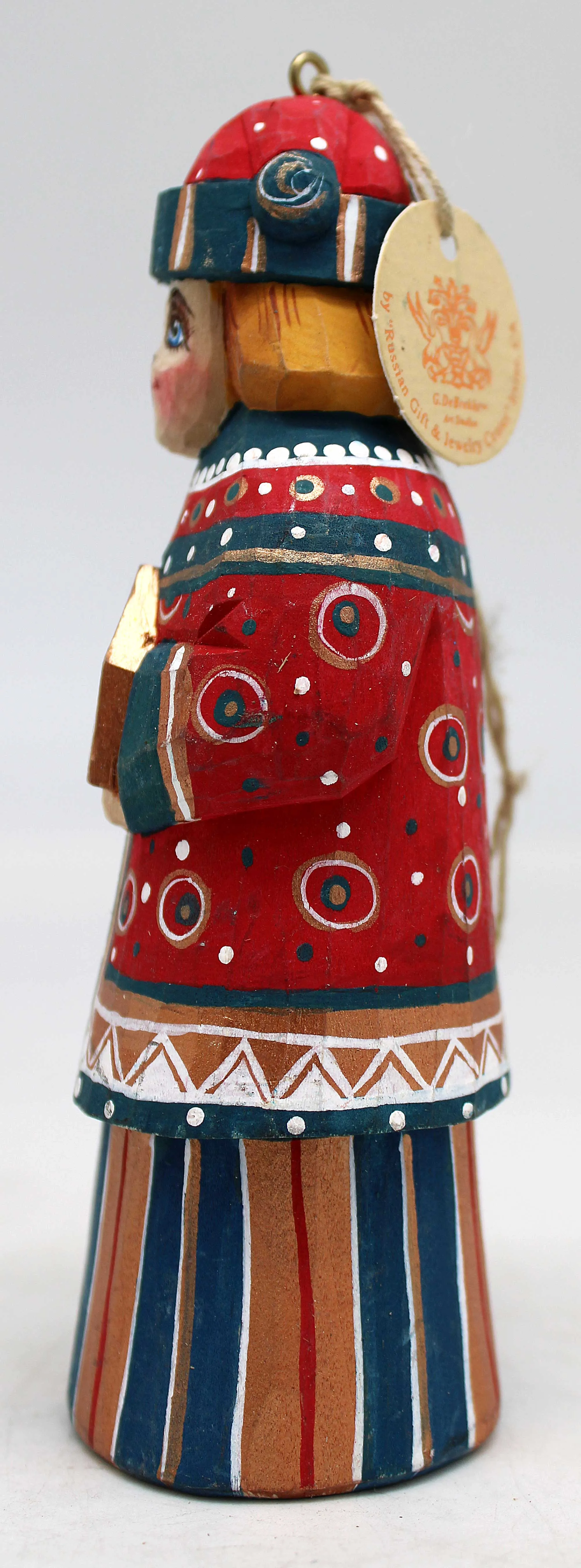 One-of-a-Kind Ornament WOODCARVED Handpainted Figurine 5.5" by G.DeBrekht Reserve