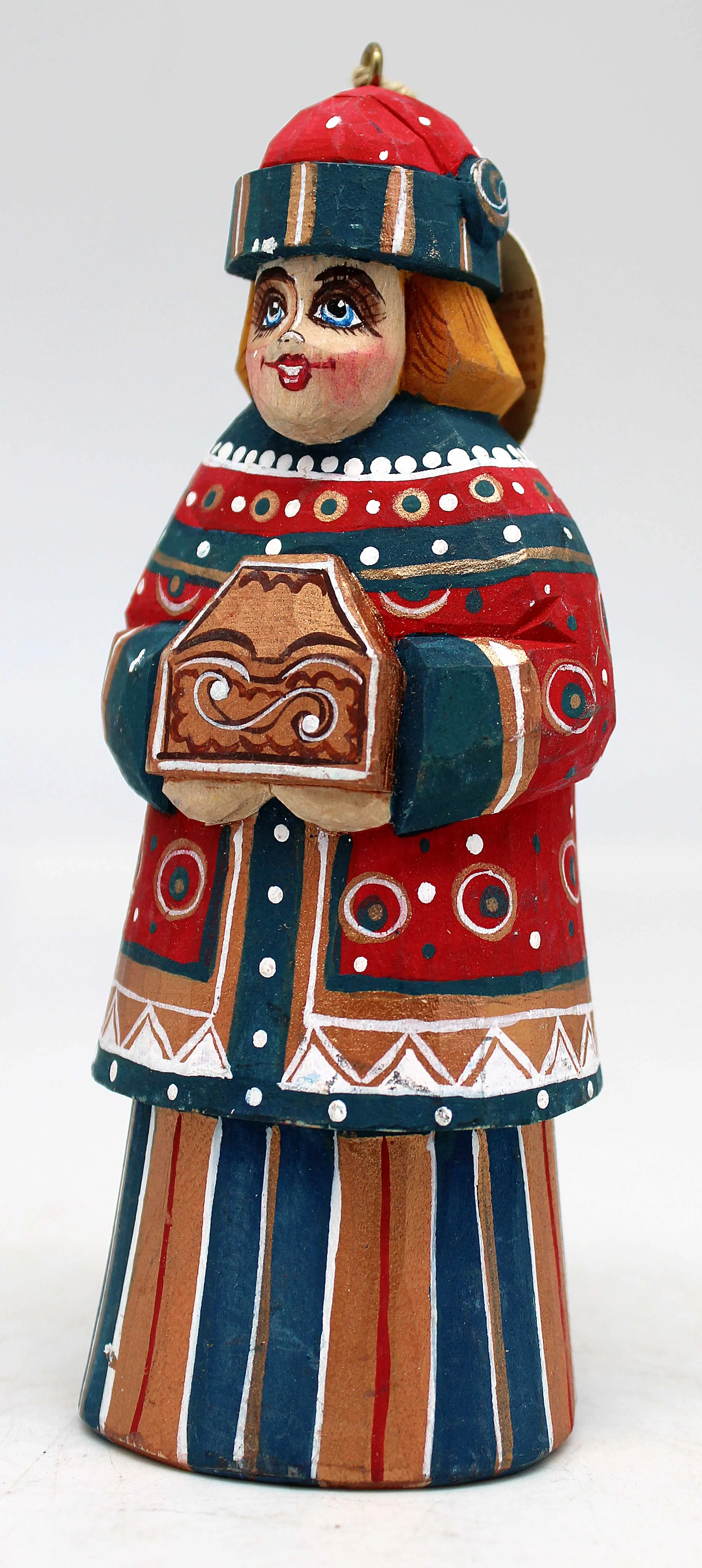 One-of-a-Kind Ornament WOODCARVED Handpainted Figurine 5.5" by G.DeBrekht Reserve