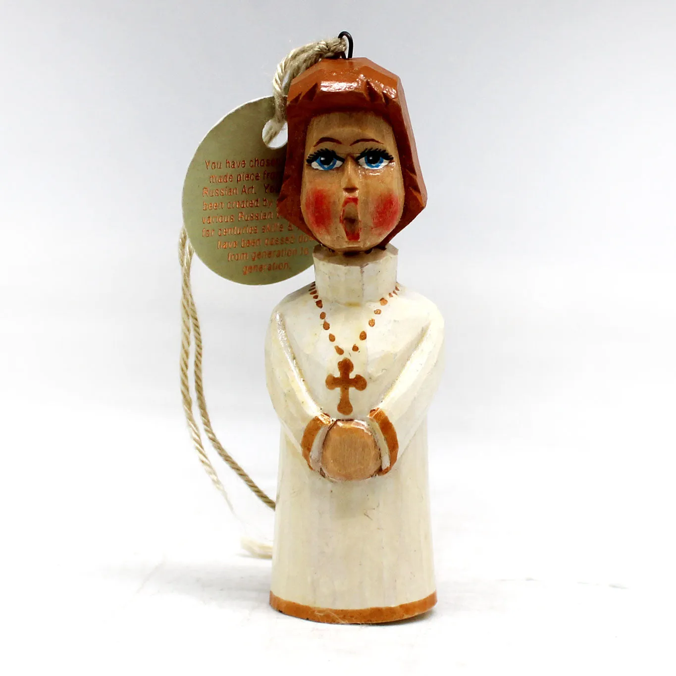 One-of-a-Kind - Priest WOODCARVED Ornament 3x1x0.5 by G.DeBrekht - Unique Handcrafted and Hand-Painted Collectible