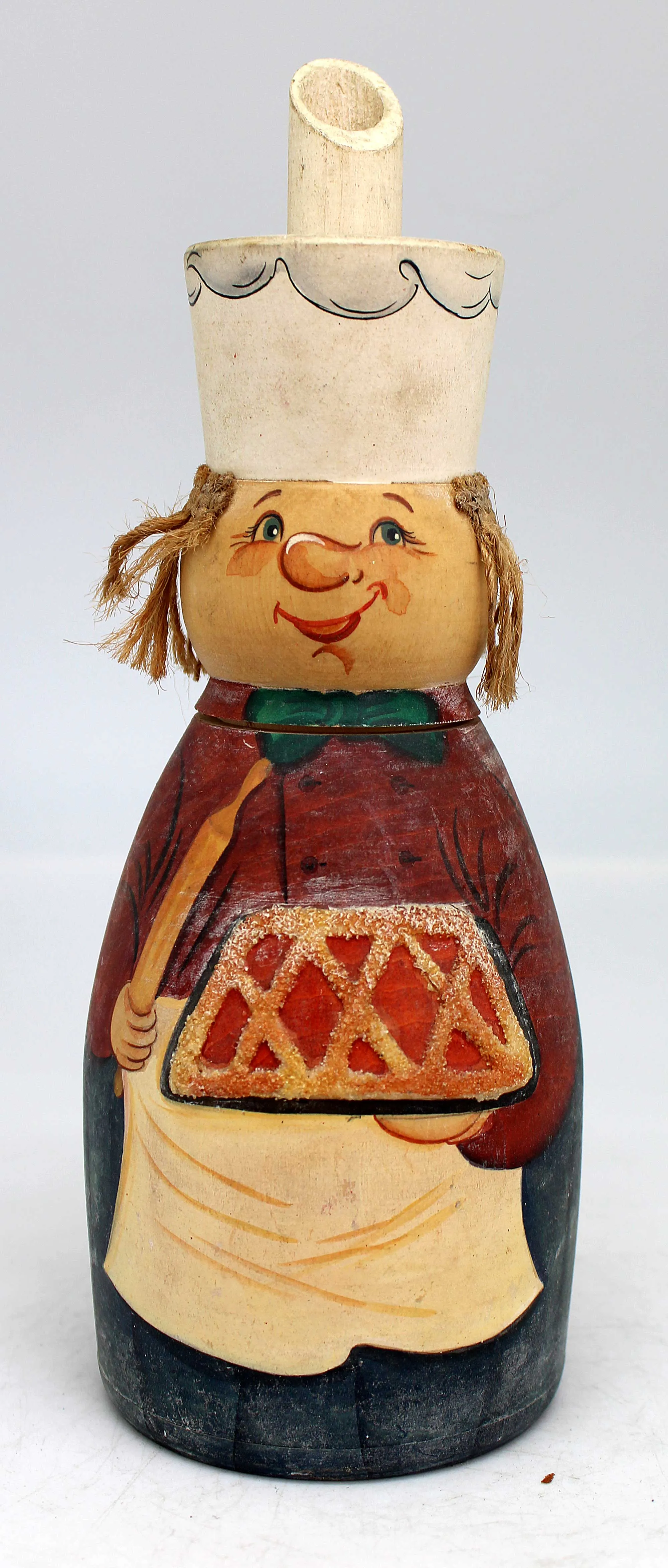 One-of-a-Kind "Chief Boy" Wood Carved Container 8", Reserve by G.DeBrekht