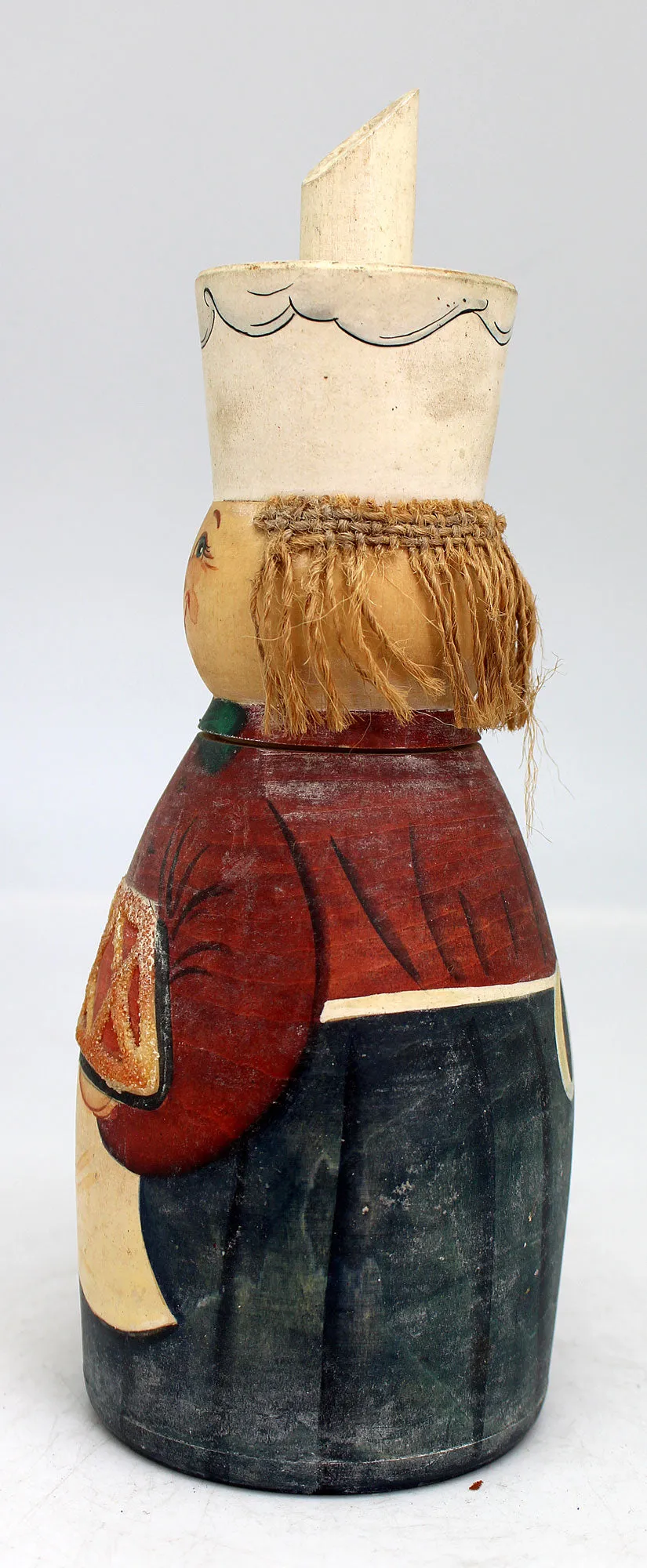 One-of-a-Kind "Chief Boy" Wood Carved Container 8", Reserve by G.DeBrekht