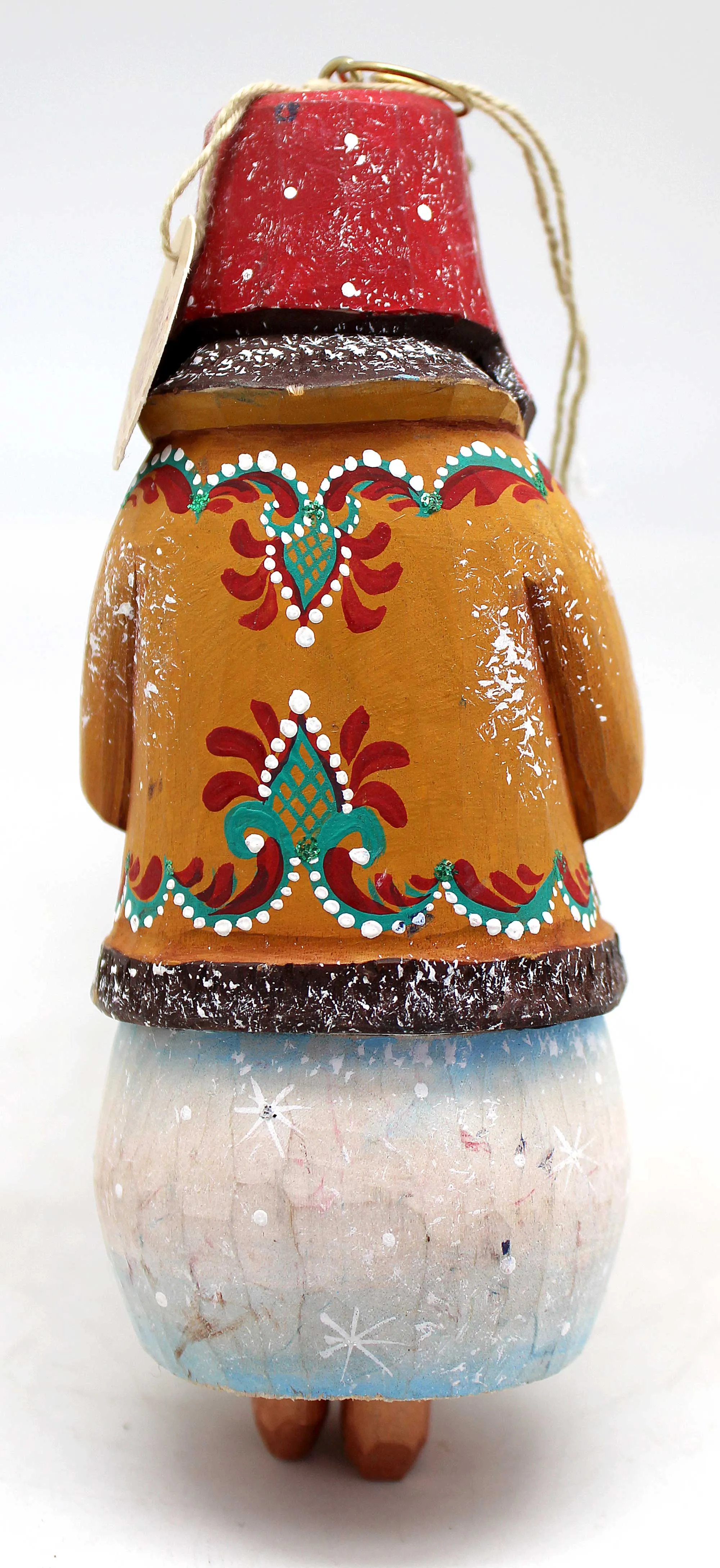 One-of-a-Kind Snowman WOODCARVED Handpainted Figurine 2.5 X 2 X 5.5" by G.DeBrekht Reserve