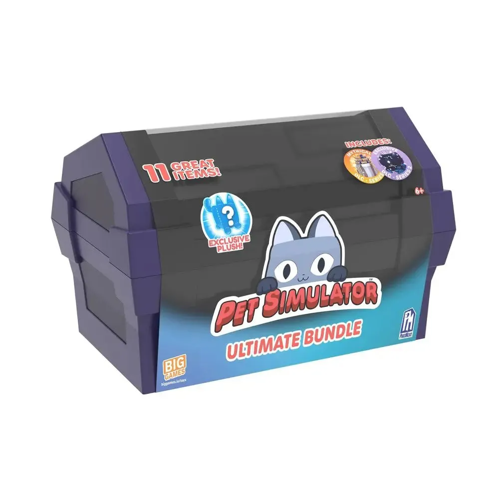 Open Box - Pet Simulator X Mystery Chest Ultimate Bundle 13pc Plush Toys DLC Codes Stickers