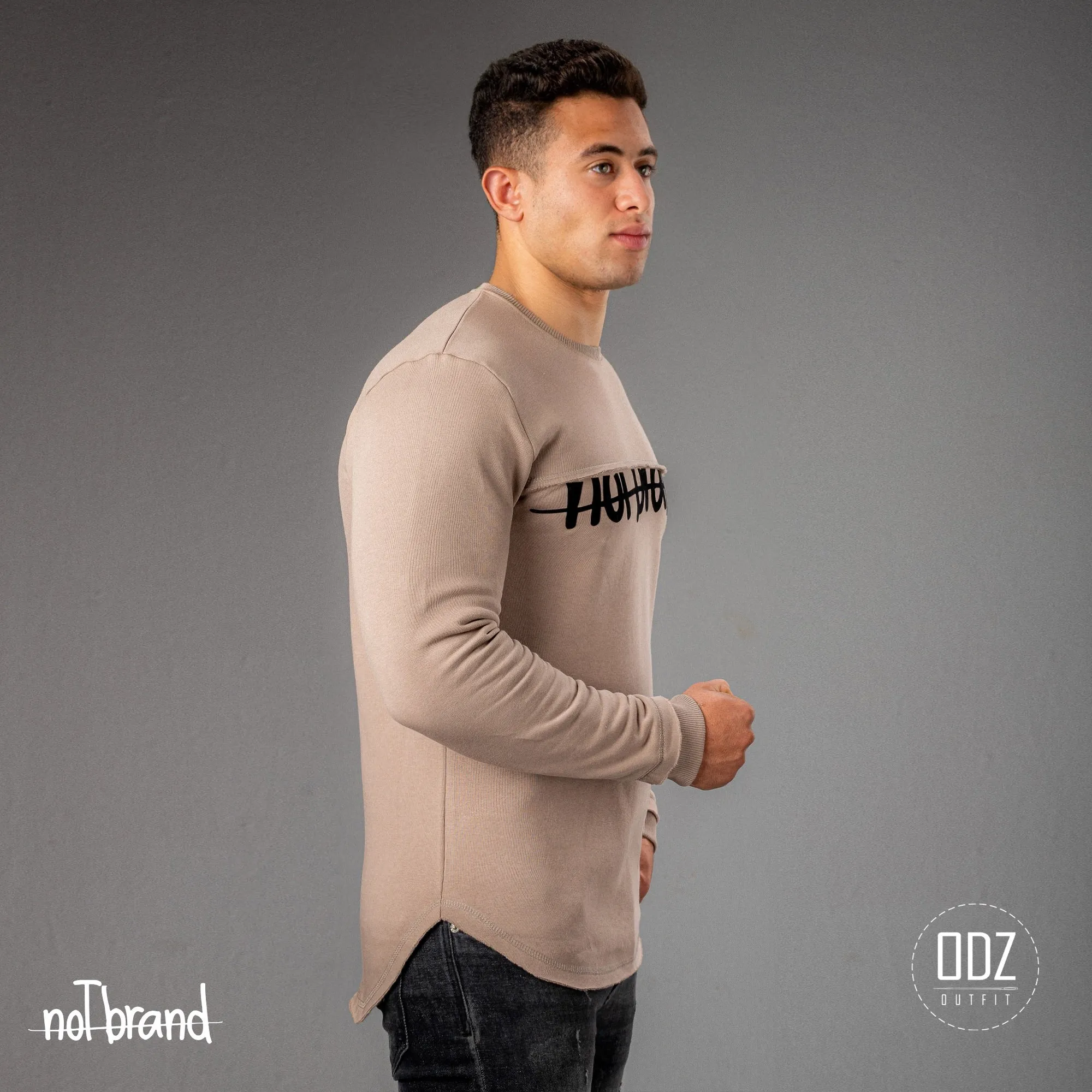 PRINTED RAW EDGES SWEATER