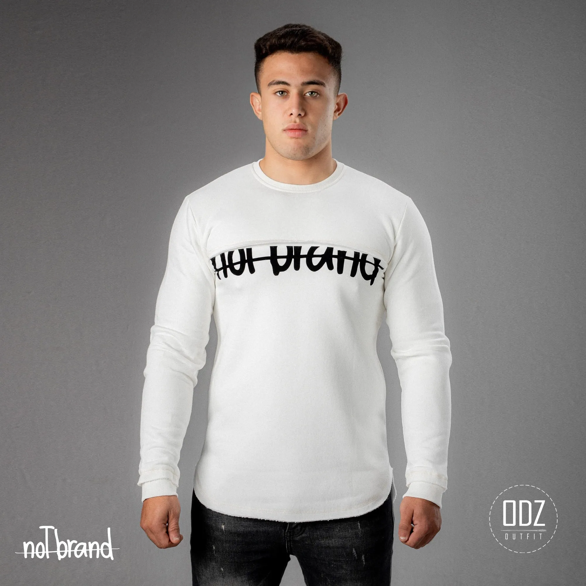 PRINTED RAW EDGES SWEATER