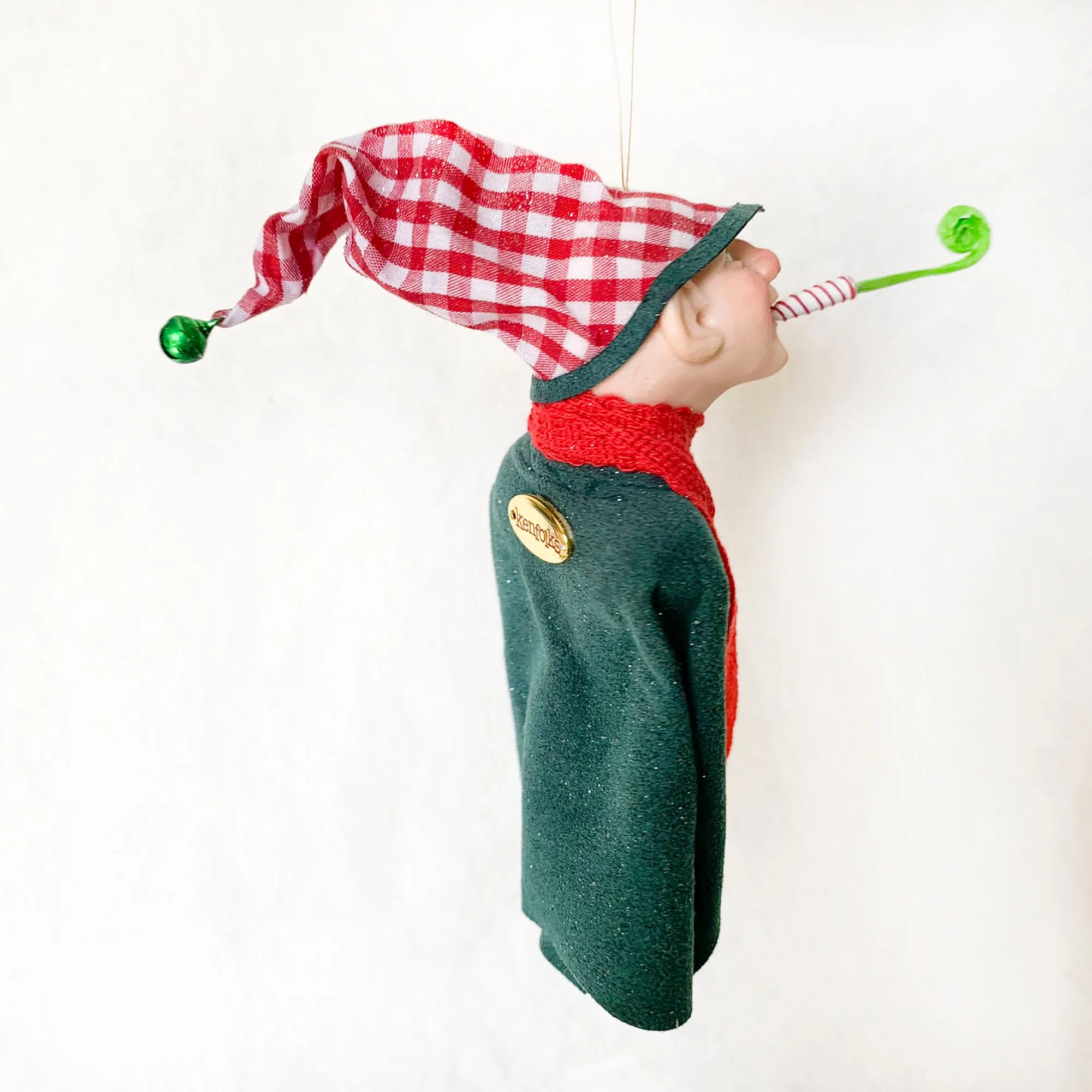 Santa's Workshop - Festive Elf with whistle - Christmas ornament