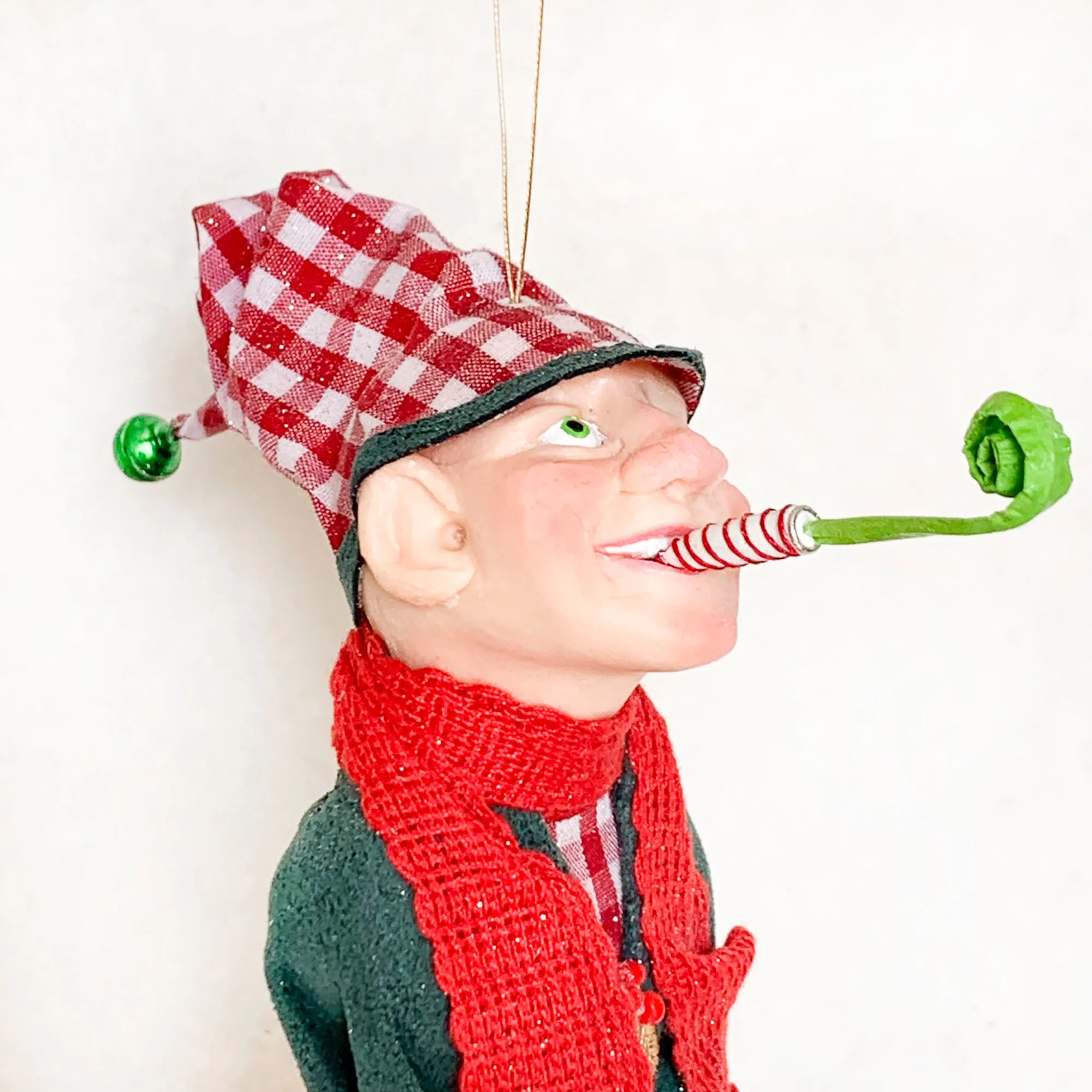 Santa's Workshop - Festive Elf with whistle - Christmas ornament