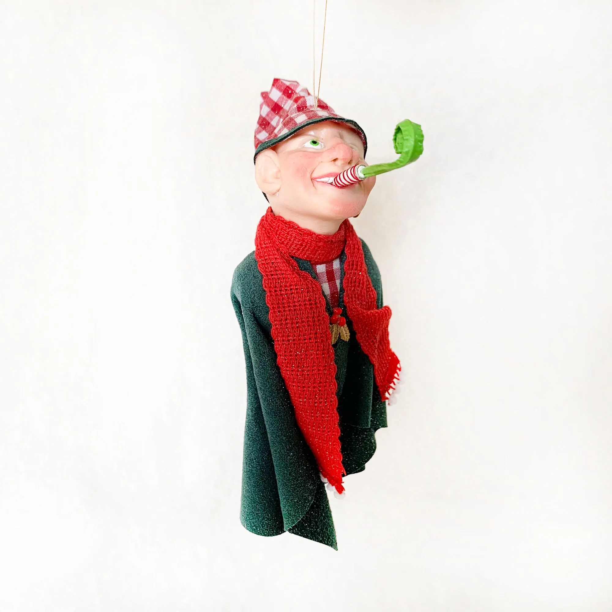 Santa's Workshop - Festive Elf with whistle - Christmas ornament