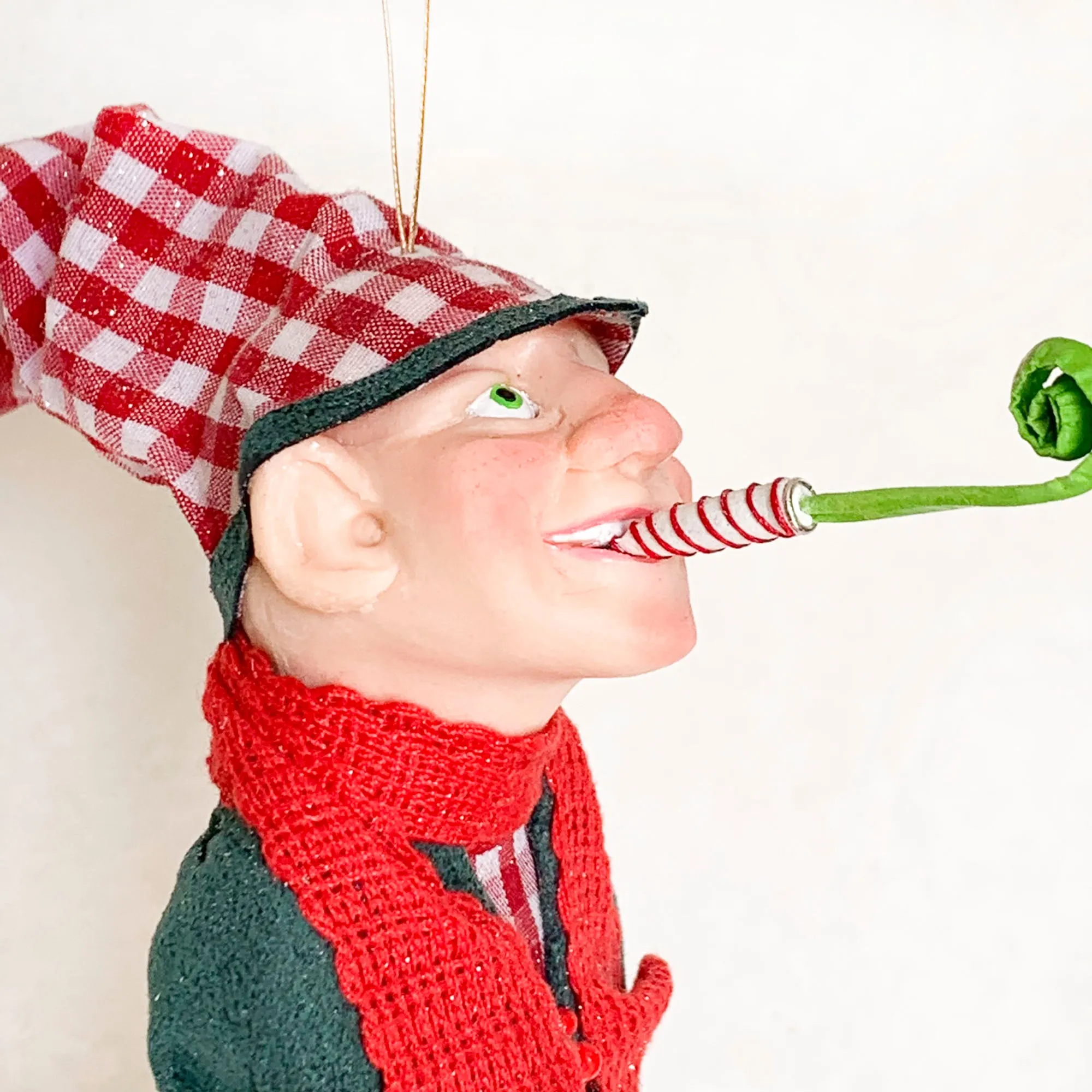 Santa's Workshop - Festive Elf with whistle - Christmas ornament