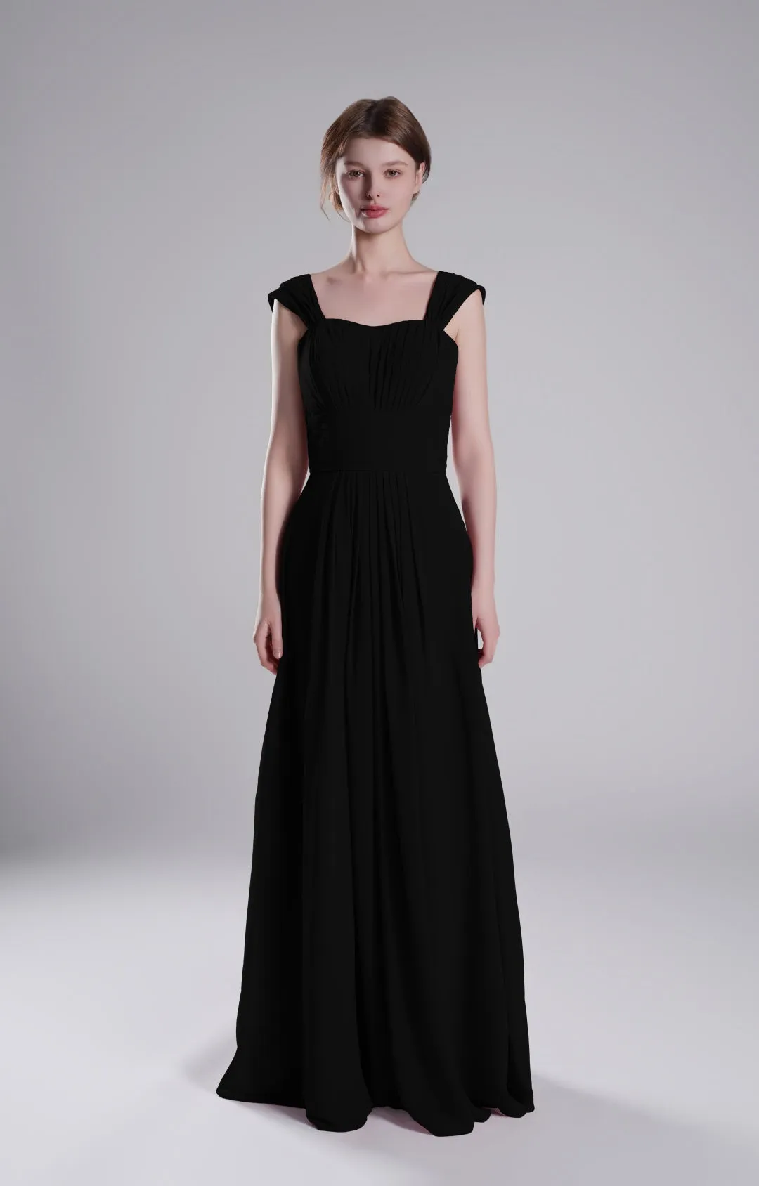 Sculpted Shoulders Pleated High Waist Dresses