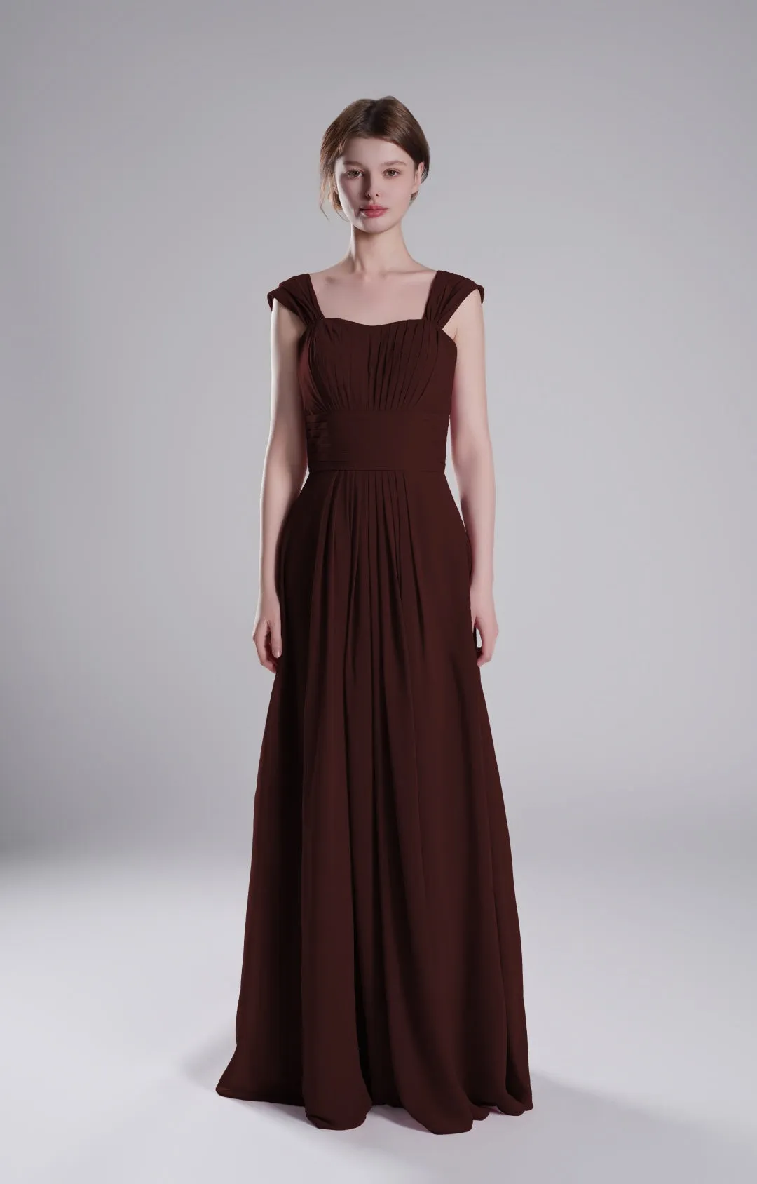 Sculpted Shoulders Pleated High Waist Dresses