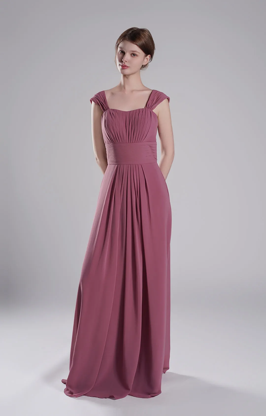 Sculpted Shoulders Pleated High Waist Dresses