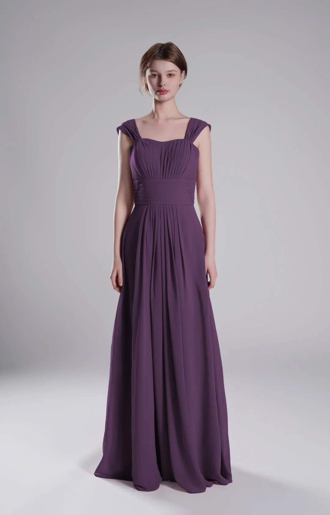 Sculpted Shoulders Pleated High Waist Dresses