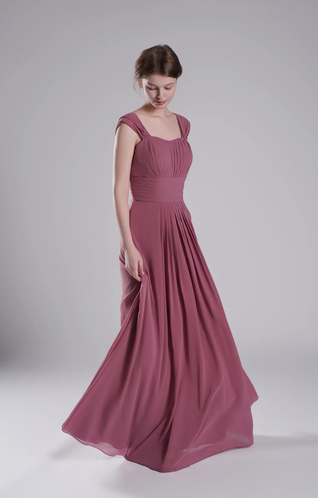 Sculpted Shoulders Pleated High Waist Dresses