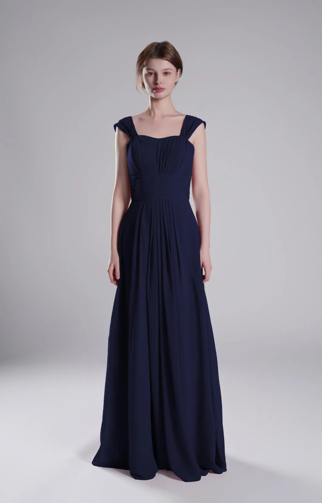 Sculpted Shoulders Pleated High Waist Dresses