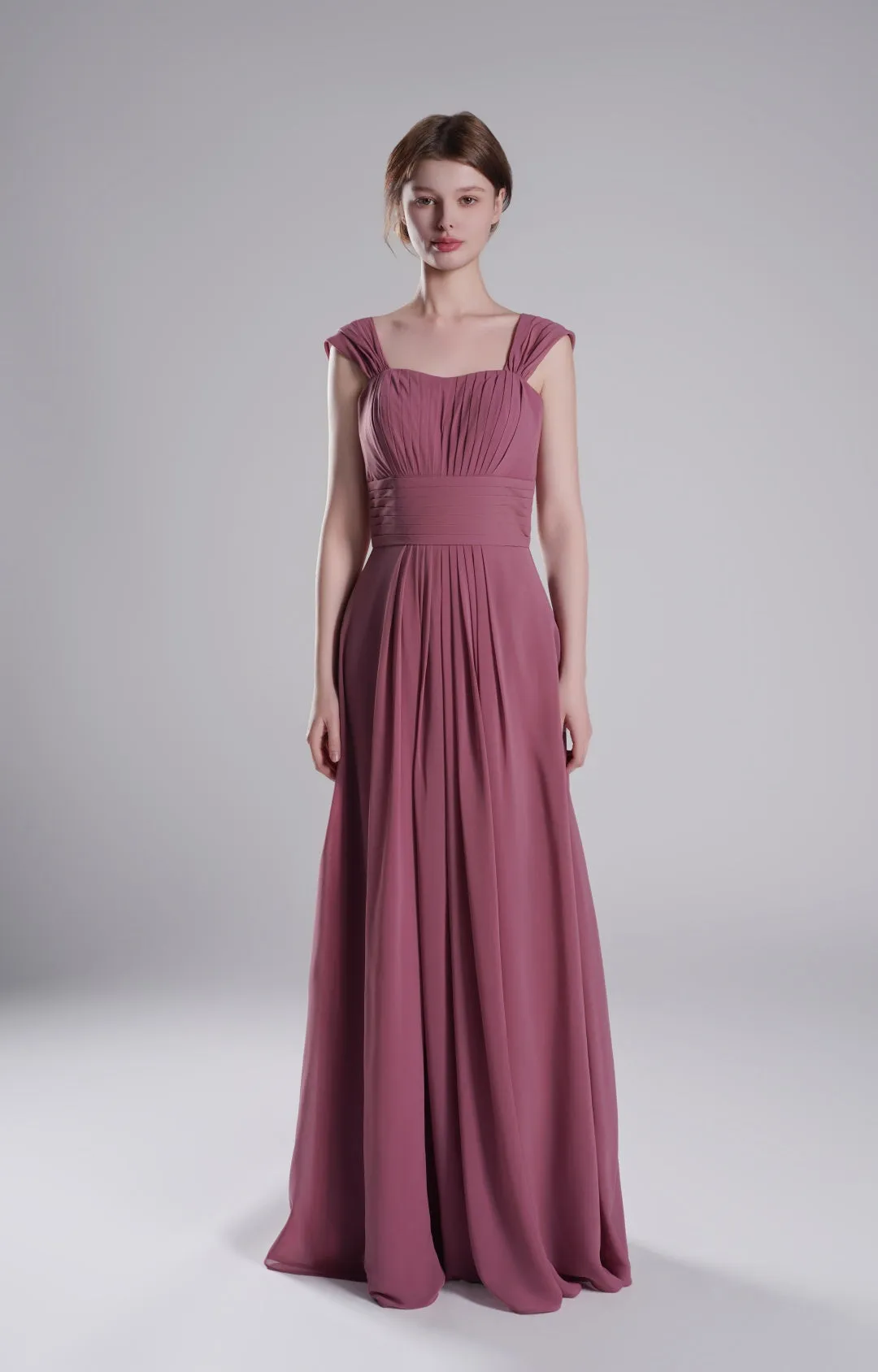 Sculpted Shoulders Pleated High Waist Dresses