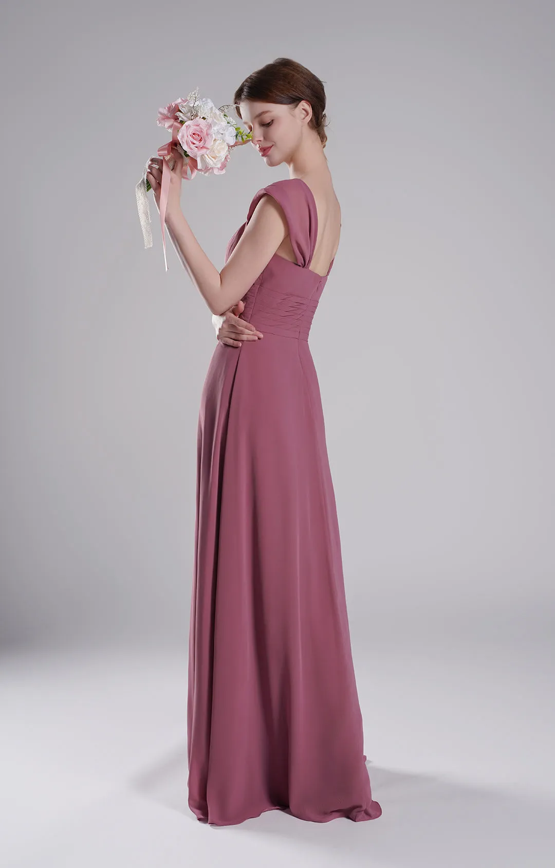 Sculpted Shoulders Pleated High Waist Dresses