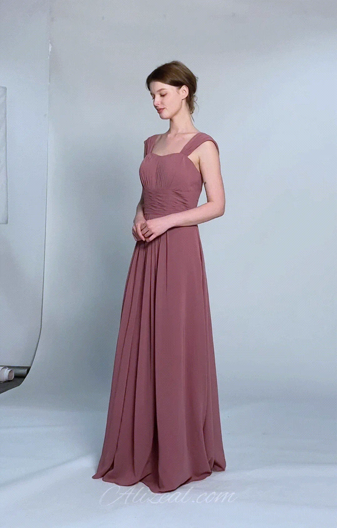 Sculpted Shoulders Pleated High Waist Dresses